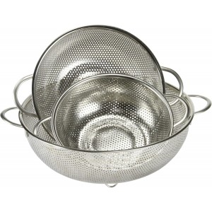 Chef Craft Select Microperforated Colander, 1.5 quart, Stainless Steel