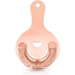 Viski Hawthorne Cocktail Strainer, Stainless Steel Bar Strainer with Copper Finish for Standard and Large Mixing Glasses, Boston Shakers and Shaker Tins, Home Bar Essentials, Bartender Tool, Set of 1