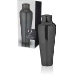 Viski Parisian Cocktail Shaker for Cold Brew Cocktails, Margarita, Espresso Martini, Contoured High Shine Polished Stainless Steel Martini Shaker, Home Bar, Bartender Gifts, 25 oz, Set of 1, Black