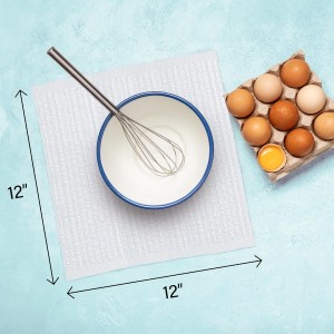 DecorRack 12 Pack 100% Cotton Kitchen Towels for Cleaning, 12 x 12 inch, Ultra Absorbent Bar Mops, Heavy Duty, Quick Dry, Machine Washable Dish Towels, Multi-Purpose Cleaning Supplies, White (12 Pack)