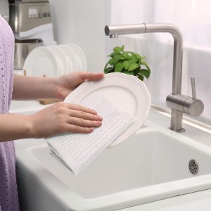 DecorRack 12 Pack 100% Cotton Kitchen Towels for Cleaning, 12 x 12 inch, Ultra Absorbent Bar Mops, Heavy Duty, Quick Dry, Machine Washable Dish Towels, Multi-Purpose Cleaning Supplies, White (12 Pack)