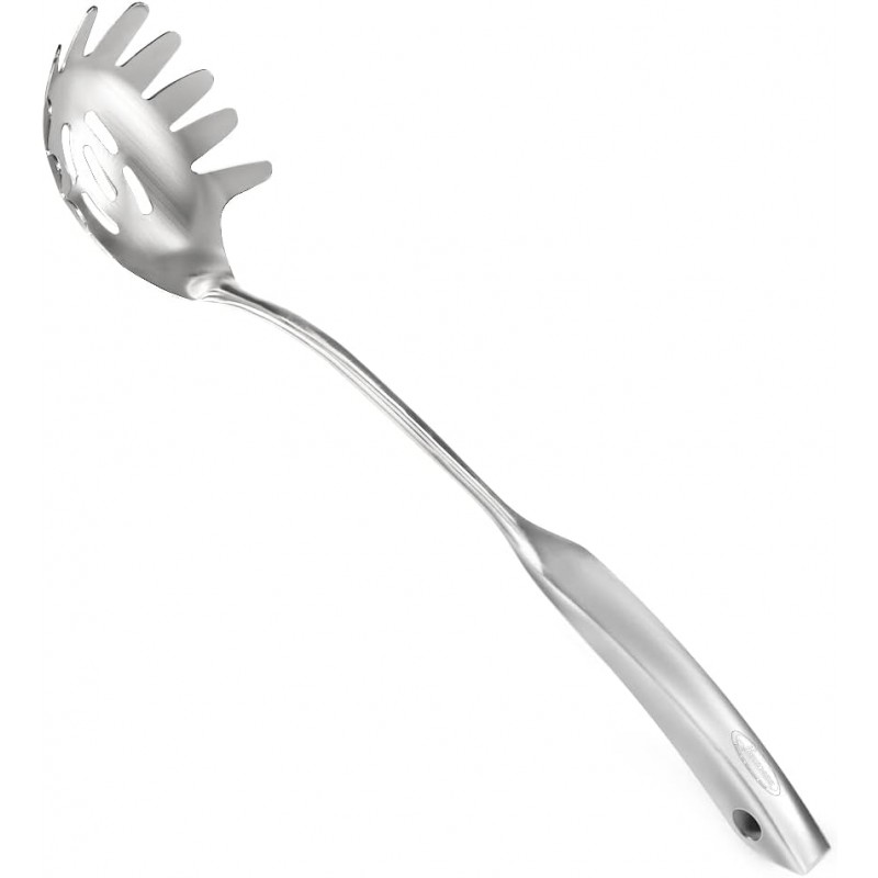 Spaghetti Server, [Rustproof, Integral Forming, Durable] Newness 304 Stainless Steel Pasta Fork with Vacuum Ergonomic Handle, Comfortable Grip Design Spaghetti Server for Kitchen, 14.33 Inches