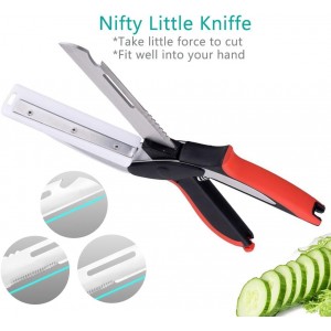 Vegetable Scissors and Food Cutter - Kitchen Shears With Cutting Board, Quick Slicer, Chopper for Meat and Vegetables
