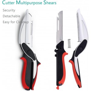 Vegetable Scissors and Food Cutter - Kitchen Shears With Cutting Board, Quick Slicer, Chopper for Meat and Vegetables