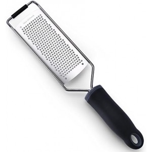 Stainless Steel Cheese Grater, Ergonomic Soft Handle Lemon Ginger Potato Zester with Plastic Cover