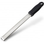 Lemon Zester, Stainless Steel Kitchen Cheese Grater, Plastic Cover Ergonomic Soft Black Handle
