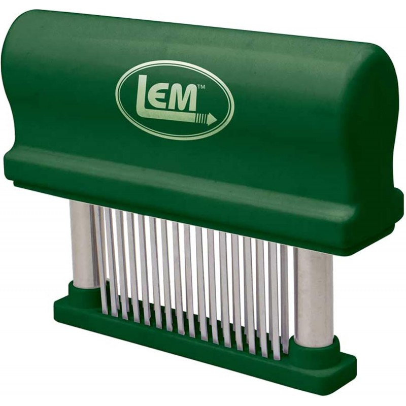 LEM Products Hand Held Tenderizer with 48 Blades, Stainless Steel and Plastic, Green