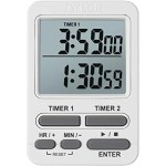 Taylor Dual Event Digital Timer w/Clock, White