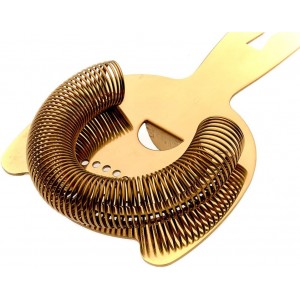 Barfly Heavy Duty Spring Bar Strainer, Gold Plated