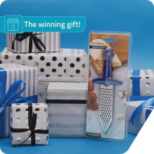 PELEG DESIGN Handheld Cheese Grater | Mini Cheese Grater Durable Rust-Proof Metal Sword-Shaped, For Cheese, Chocolate, Spices and More, Cute Kitchen Gift & Funny Kitchen Gadget (Gratiator)