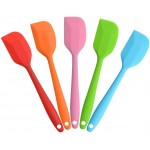 Silicone Spatula Heat Resistant Small Rubber Spatulas Cooking Utensil Set Non-Stick Flexible Rubber Essential Cooking Gadget For Cake/Cream/Pastry/Butter/Batter Mixing/Cooking-(5 Pieces)