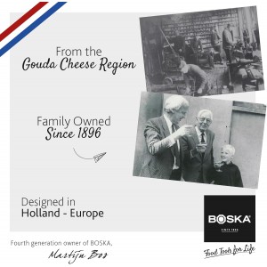 Boska Stainless Steel Grater - Cheese Grater Copenhagen Best for Hard Cheese, Citrus, and Vegetables - Multifunctional Rust-Proof Shredder - Manual Handheld - 10 Year Warranty