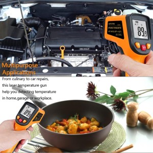 Ketotek Digital Infrared Thermometer Temperature Gun -58°F to 1112 °F(-50°C to 600°C) Handheld Non Contact IR Laser Thermometer KT600Y for Cooking Meat Refrigerator Pool Pizza Oven BBQ Food