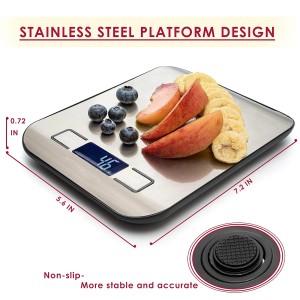 Moss and Stone Digital Kitchen Scale Food Multifunction Accuracy Digital Scale LCD Display 11 Lb 5 Kg, Food Scales Digital Weight Grams and Oz, Baking Scale, Stainless Steel Small Food Scale