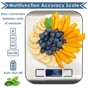 Moss and Stone Digital Kitchen Scale Food Multifunction Accuracy Digital Scale LCD Display 11 Lb 5 Kg, Food Scales Digital Weight Grams and Oz, Baking Scale, Stainless Steel Small Food Scale