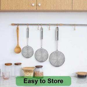Spider Strainer Set of 3 Asian Strainer Ladle Stainless Steel Wire Skimmer Spoon with Handle for Kitchen Frying Food, Pasta, Spaghetti, Noodle-30.5cm, 32cm, 35cm