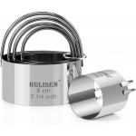 HULISEN Biscuit Cutter Set (5 Pieces/Set), Round Cookies Cutter with Handle, Professional Baking Dough Tools, Gift Package