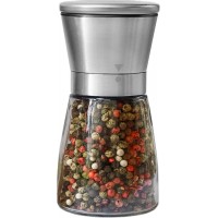 Pepper Grinder or Pepper Mill, Manual Salt Grinder Refillable with Adjustable Coarseness, Black Pepper Grinder Made of Stainless Steel, Himalayan Salt and Sea Salt Grinder