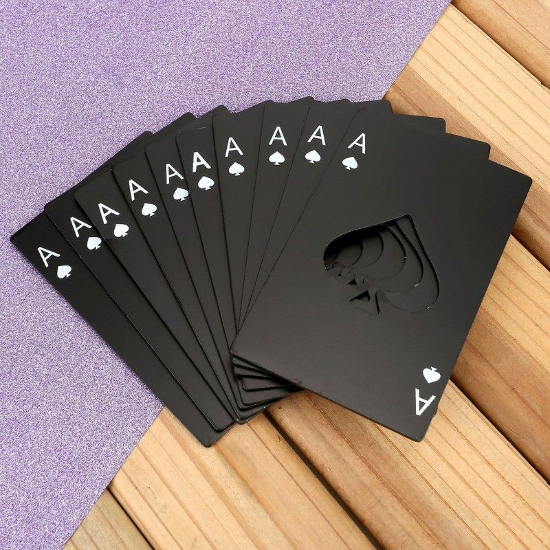 Card Bottle Opener, Yoption 10 Pcs Stainless Steel Credit Card Size Beer Bottle Can Cap Opener for Wallet Pocket Wedding Party Groomsmen Birthday Gifts