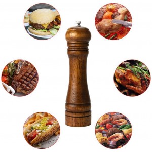 Wooden Pepper Mill Pepper Grinder Kit Manual mills Solid With Strong Adjustable Ceramic Grinders Set 8 Inches