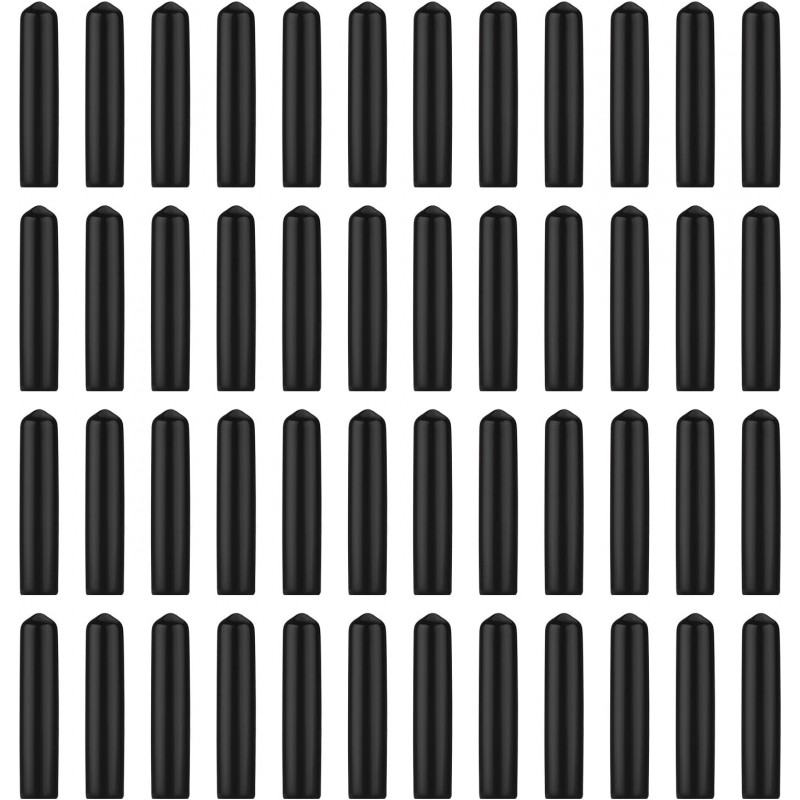 EBOOT 48 Pack Black Rubber Pourer Cap Liquor Bottle Pourer Cover Dispenser Spout Dust Covers