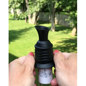 Simply Charmed Wine Stopper and Pourer 2 Pack – Pink and Black Silicone Wine Accessories to Serve Wine More Easily