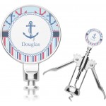 Personalized Anchors & Stripes Corkscrew