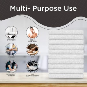 DecorRack 10 Pack 100% Cotton Wash Cloth, Luxurious Soft, 12 x 12 inch Ultra Absorbent, Machine Washable Premium Quality Washcloths, White (10 Pack)