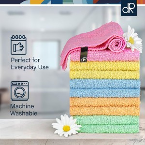 DecorRack 10 Pack 100% Cotton Wash Cloth, Luxurious Soft, 12 x 12 inch Ultra Absorbent, Machine Washable Washcloths, Assorted Colors (10 Pack)