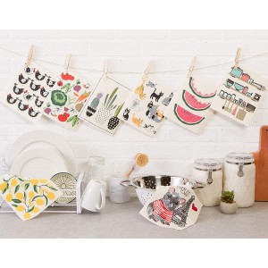 DII Swedish Dishcloths for Kitchen & Cleaning, Reusable, Machine Washable & Dishwasher Safe, Biodegradable, 7.75 x 6.75, Lemons, 3 Piece