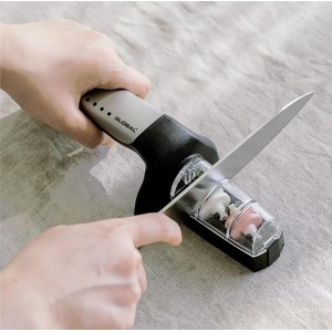 Global 2-Stage Handheld Knife Sharpener, Stainless Steel