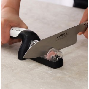 Global 2-Stage Handheld Knife Sharpener, Stainless Steel