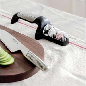 Global 2-Stage Handheld Knife Sharpener, Stainless Steel
