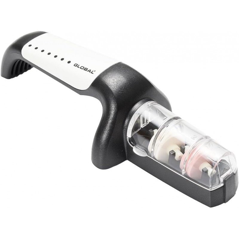 Global 2-Stage Handheld Knife Sharpener, Stainless Steel