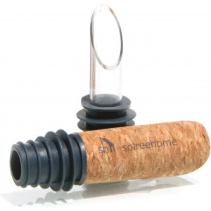 Soireehome Pourist Pair of Gourmet Glass and Cork Stopper Spouts with Silicone Gasket - 2-pack, 4 Pieces - Clean Pours for Cooking, Measuring, Bartending - Fits Most Bottles