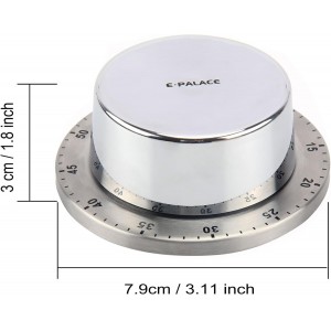 Kitchen Timer, 60 Minute Timer,Magnetic Loud Alarm,Mechanical Stainless Steel Cooking Timer (1pack)