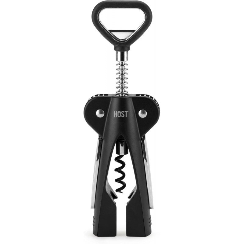 HOST Winged Corkscrew, Non-Stick Worm And Bottle Opener, 2-Blade Foil Cutter