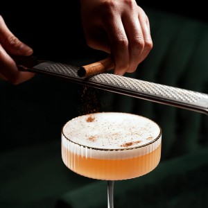 Viski Citrus and Cheese Grater, Stainless Steel Rasp Grater Zester with Acacia Wood Handle for Lemons, Oranges, Nutmeg & Cheese, Elegant Kitchenware for Cocktails, Cooking, & Bartender Gifts, Set of 1