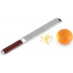 Viski Citrus and Cheese Grater, Stainless Steel Rasp Grater Zester with Acacia Wood Handle for Lemons, Oranges, Nutmeg & Cheese, Elegant Kitchenware for Cocktails, Cooking, & Bartender Gifts, Set of 1