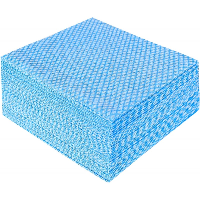 JEBBLAS Disposable Cleaning Towels and Dish Cloths, Reusable Towels,Handy Cleaning Wipes, 50 Count/Pack,Blue