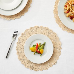 Juvale Paper Placemats - 12-Inch Round, Brown, 250 Count - Disposable Placemats & Lace Doilies - Paper Chargers for Dinner Plates - Tea Party Decorations & Wedding Table Decor