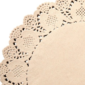 Juvale Paper Placemats - 12-Inch Round, Brown, 250 Count - Disposable Placemats & Lace Doilies - Paper Chargers for Dinner Plates - Tea Party Decorations & Wedding Table Decor