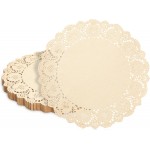 Juvale Paper Placemats - 12-Inch Round, Brown, 250 Count - Disposable Placemats & Lace Doilies - Paper Chargers for Dinner Plates - Tea Party Decorations & Wedding Table Decor