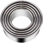 5 Pieces Biscuit Cookie Cutters Set,Stainless Steel Circle Round Cookie Biscuit Cutters in Graduated Sizes Shape Molds for Pastries Doughs Doughnuts