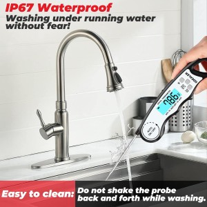 GDEALER Meat Thermometer Digital Instant Read Food Thermometer Waterproof Ultra-Fast for Grill Cooking Kitchen with Backlight & Calibration