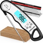 GDEALER Meat Thermometer Digital Instant Read Food Thermometer Waterproof Ultra-Fast for Grill Cooking Kitchen with Backlight & Calibration
