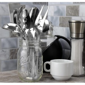 Darware Complete Serving Set (6-Piece, Silver); w/Pasta Server, Fork, Slotted Spoon, Ladle, & Cake/Casserole Server