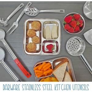 Darware Complete Serving Set (6-Piece, Silver); w/Pasta Server, Fork, Slotted Spoon, Ladle, & Cake/Casserole Server