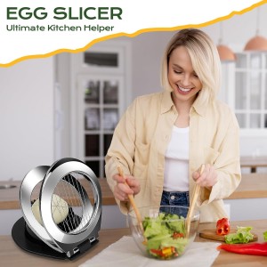Egg Slicer, BIBURY Egg Slicer for Hard Boiled Eggs, Heavy Duty Egg Cutter for Egg Strawberry Mushroom Soft Fruit, Stainless Steel Wire with 3 Slicing Styles, Easy to Clean