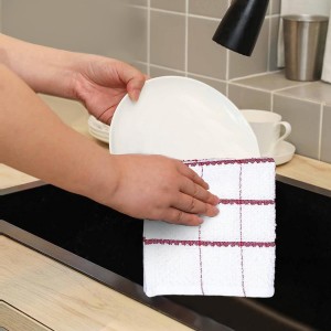 AMOUR INFINI Cotton Kitchen Dish Cloths Set of 8 – Highly Absorbent, Super Soft Premium Terry Cleaning Cloth (12